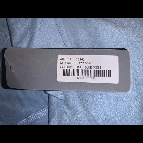 MODUS VIVENDI VEGAN SUEDE SHIRT LIGHT BLUE - Picture 3 of 8